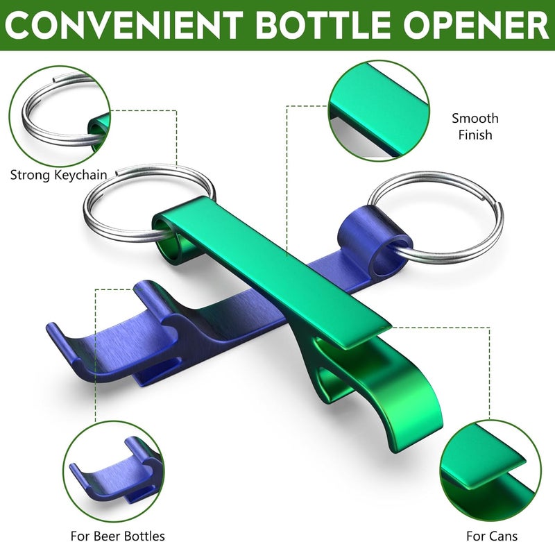 TYTDOUTER 6 Pack Bottle Opener Keychain Set, Colorful Aluminum Alloy Beer Bottle Openers, Small Lightweight Keychain Opener for Beer, Soda & Can Opening, Pocket Bar Tool for Home, Camping & Parties - Image 2
